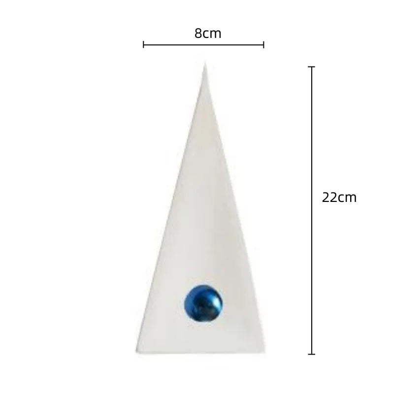 Afralia™ Geometric Triangle Blue Ball Ornament: Abstract Decorative Figurine
