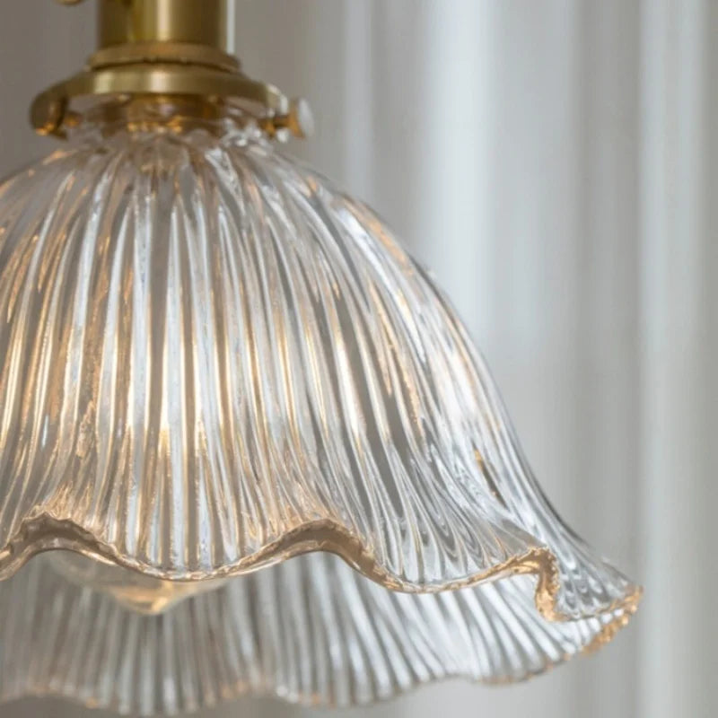 Afralia™ Clear Glass LED Pendant Light for Bedside Living Dining Decor