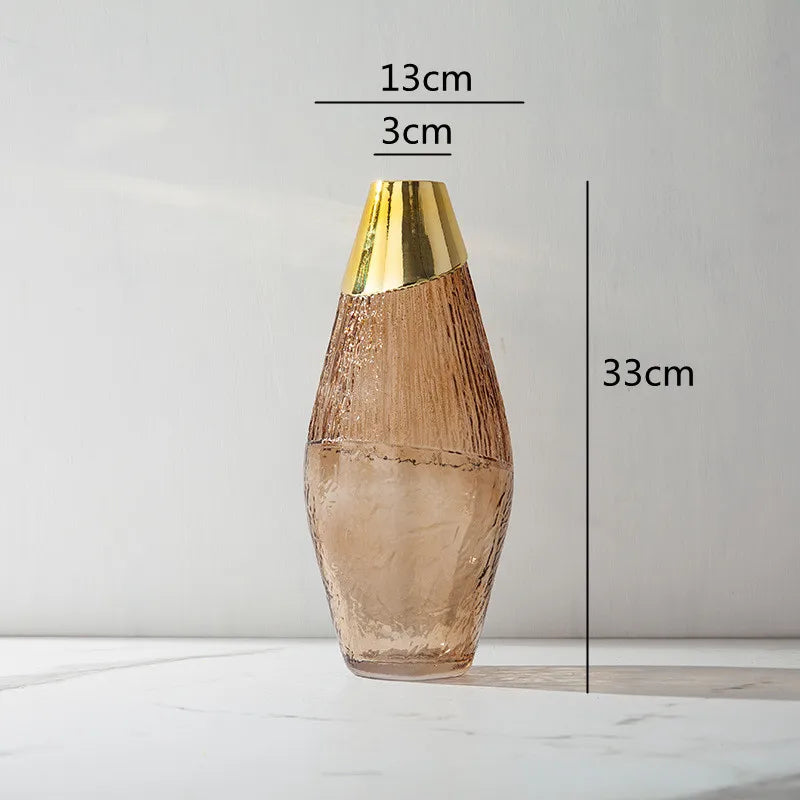 Afralia™ Transparent Irregular Glass Flower Vase for Home Decoration