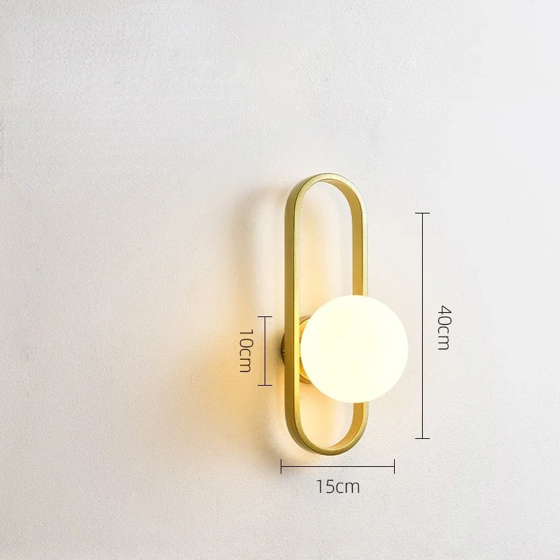 Afralia™ Nordic Glass Wall Light Sconce for Bedroom, Staircase, Living Room - LED E27