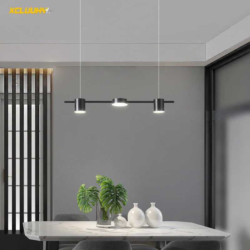 Afralia™ Minimalist Pendant Light Strips Chandelier for Bar Dining Room Table