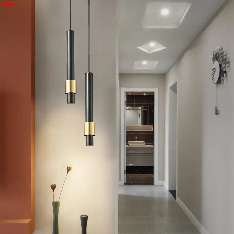 Afralia™ Copper LED Pendant: Luxury Brass Hanglamp for Bedside, Bar & Dining Room