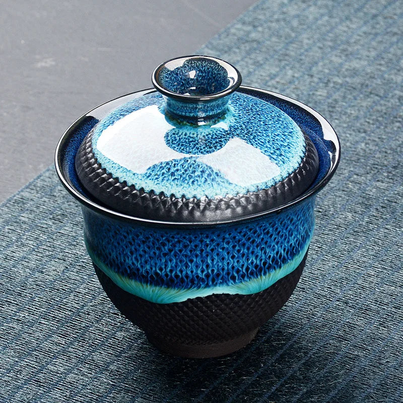 Afralia™ Chinese Kung Fu Ceramic Tea Set Teapot Gaiwan Porcelain Teaset Drinkware