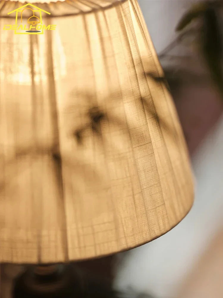 Afralia™ Medieval LED Table Lamp - Black/Walnut Finish