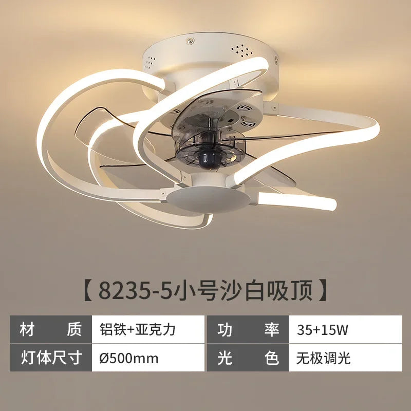 Afralia™ Smart Ceiling Lamp Fan Remote Control Dimmable Color Changing