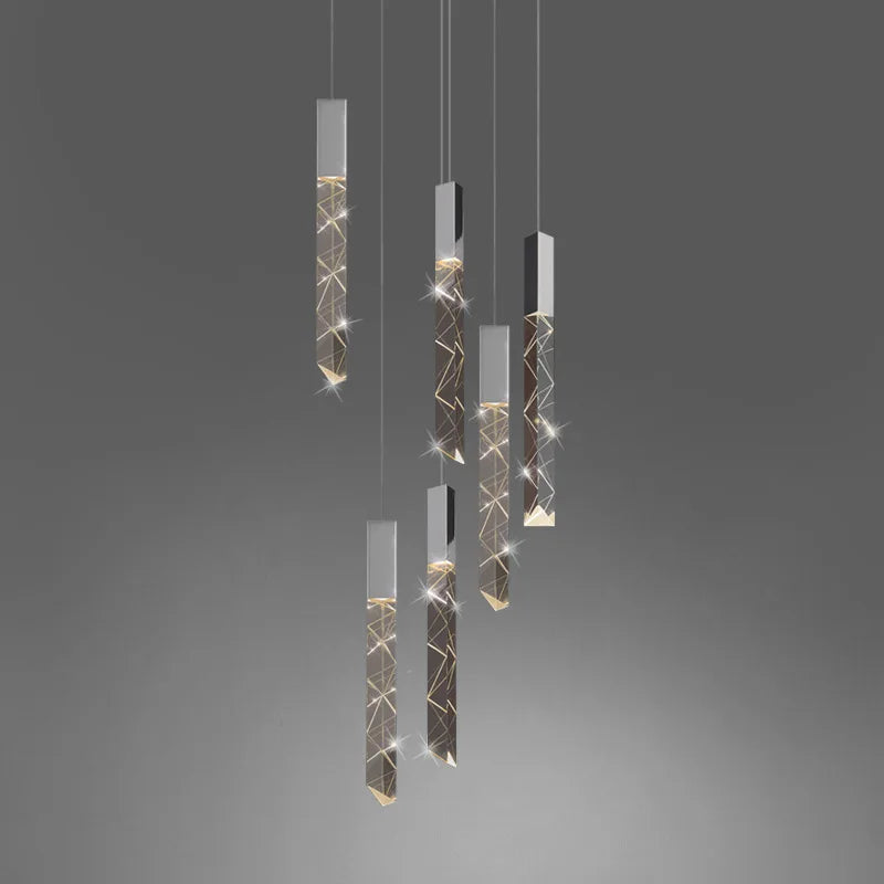 Afralia™ Luxury LED Chandelier for Staircase & Living Room - Modern Nordic Rotating Sky Lanterns