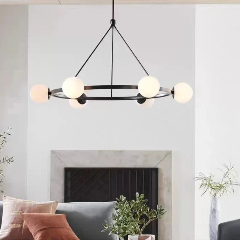 Afralia™ Glass Ball Chandelier LED Hanging Lamp Modern Nordic Style Pendant Light