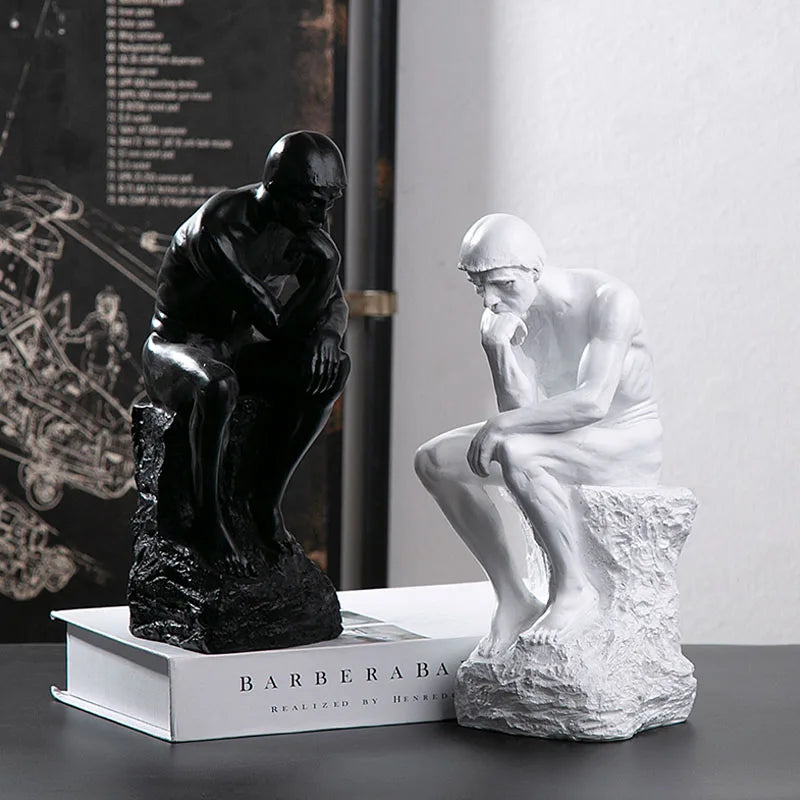 Afralia™ Thinker Statue: Modern Resin Sculpture for Home & Office Decor