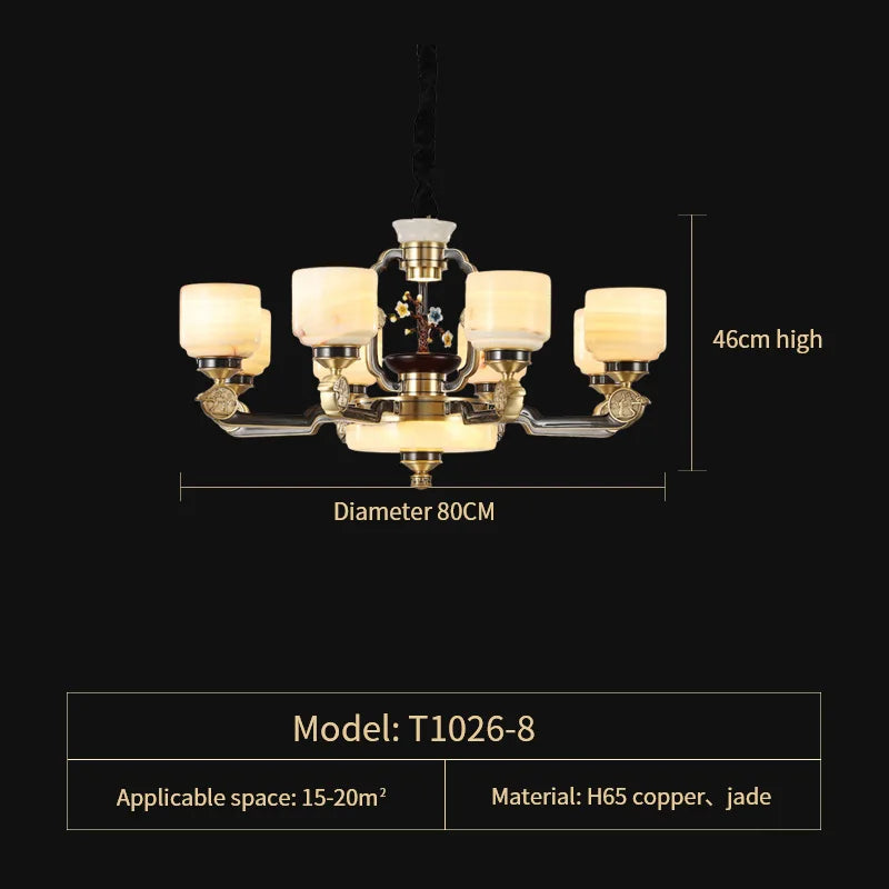 Afralia™ Copper Jade Duplex Chandelier: Chinese Villa Hall Lighting for Hotel Lobby & Living Room