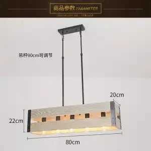 Afralia™ 6-Head Industrial Style Pendant Lamp - Retro Solid Wood Iron Table Light