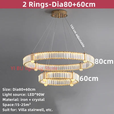 Afralia™ Crystal Ceiling Chandelier LED Indoor Lighting for Living Room Bedroom Study