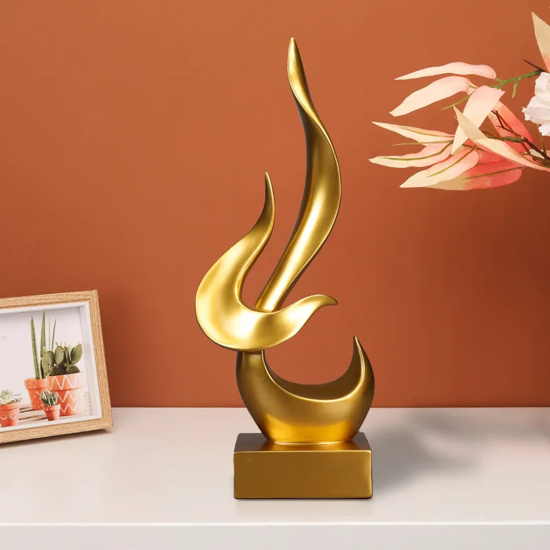 Afralia™ Flame Bird Sculpture Desk Ornament - Vintage Home Decor Study Office Gift