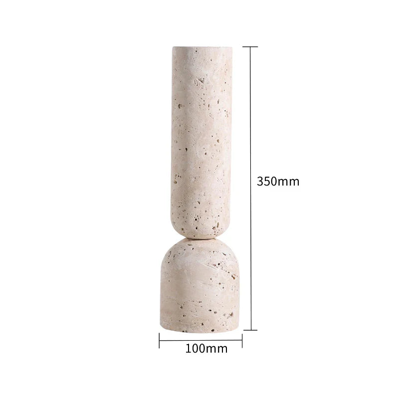 Afralia™ Archway Shape Travertine Sculpture Figurine Statue for Home Decor