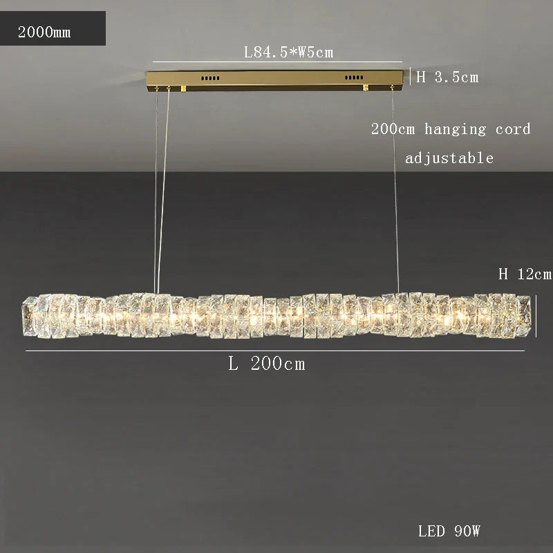 Afralia™ Glass Chandelier LED Ceiling Light Fixture Modern for Living Room Hotel Dining Hall