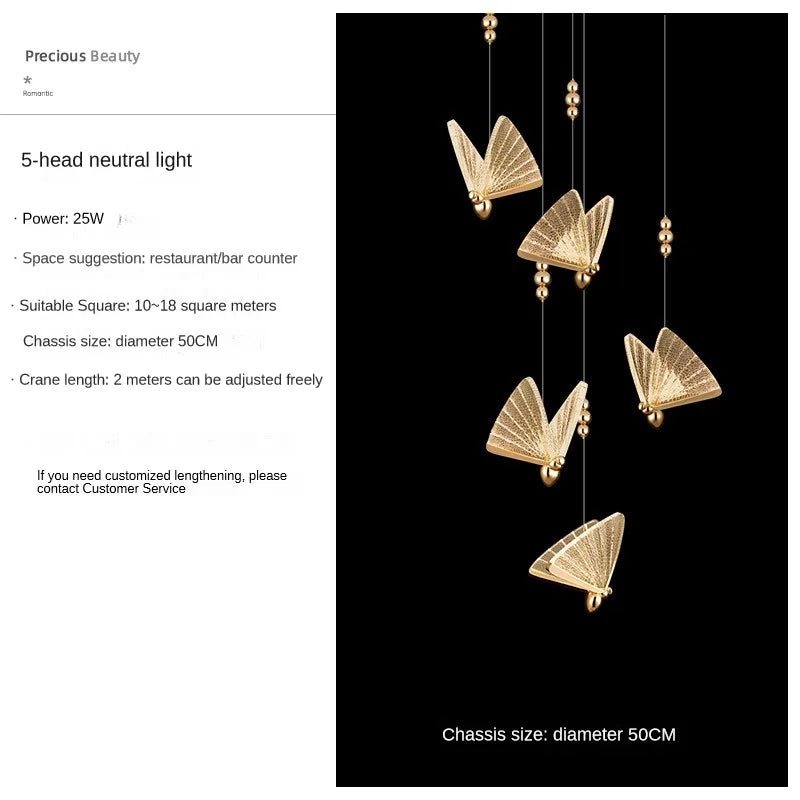 Afralia™ Butterfly Pendant Lamps: Modern Luxury Staircase & Bedroom Lighting Fixtures