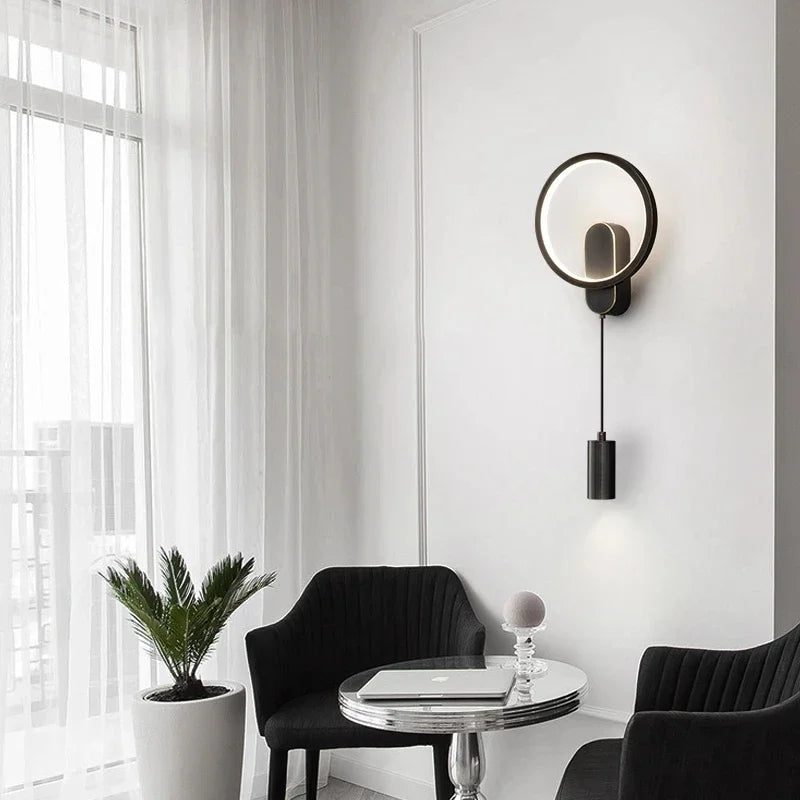 Afralia™ Modern Nordic LED Wall Sconce for Bedroom Decor - Black/Gold Wall Lamp