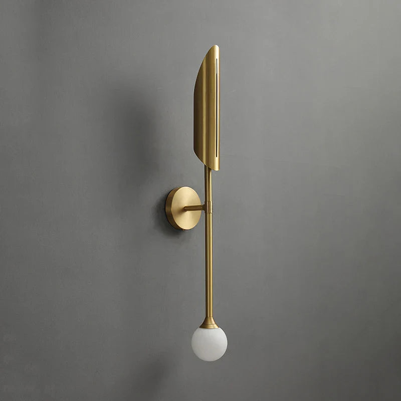 Afralia™ Golden Metal Glass Wall Lamp | Up Down Sconce Spotlight for Bedroom and Living Room