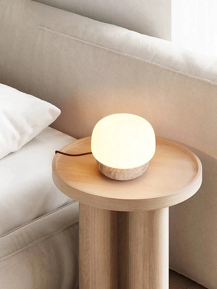 Afralia™ Cream Mushroom Table Lamp: Beauty Atmosphere Warm Soft Retro Stone Fixture.