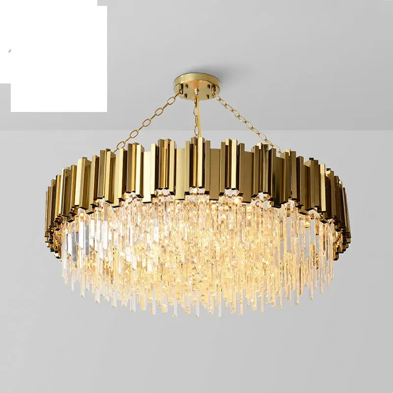Afralia™ Modern Gold K9 Crystal Chandelier for Luxury Home Decor & Lighting