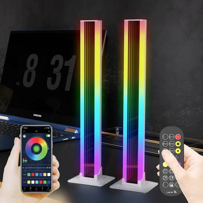 Afralia™ RGB LED Pair Table Lamp Remote Mood Lighting for Gaming and TV