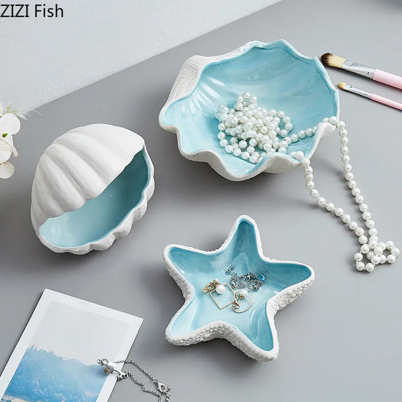Afralia™ Ceramic Starfish Storage Tray for Modern Jewelry Display and Home Decor