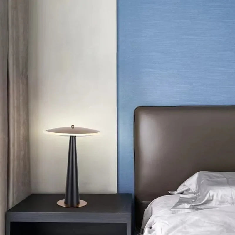 Afralia™ Modern LED Metal Acrylic Table Lamp for Home Hotel Bedside Décor