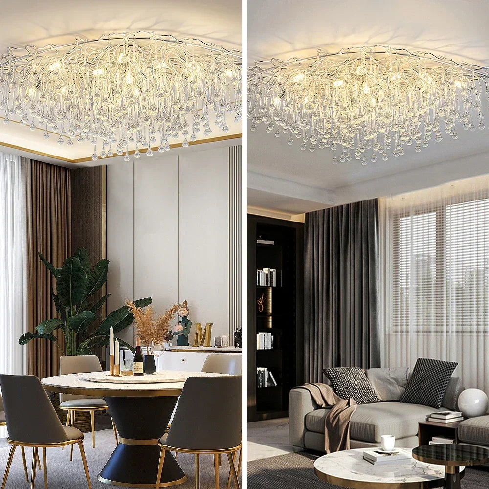 Afralia™ Modern Luxury LED Chandelier for Living Room - Nordic Style Hanging Ceiling Lamp