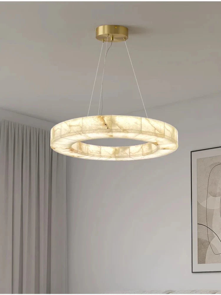 Afralia™ Modern Marble Chandelier - Luxury LED Hanging Lamps for Living Room
