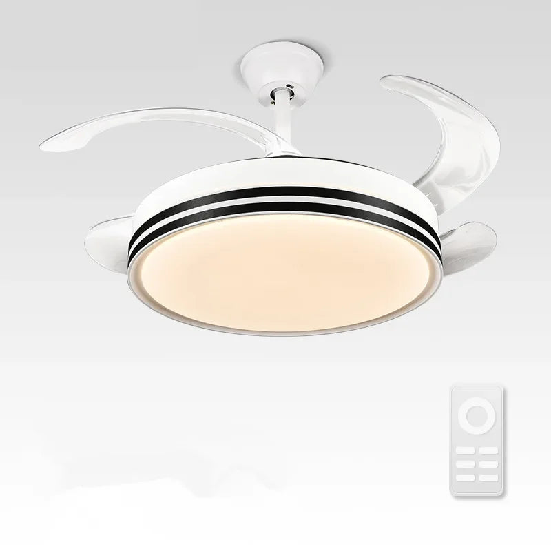 Afralia™ Modern LED Ceiling Fan with Retractable Blades and Remote Control