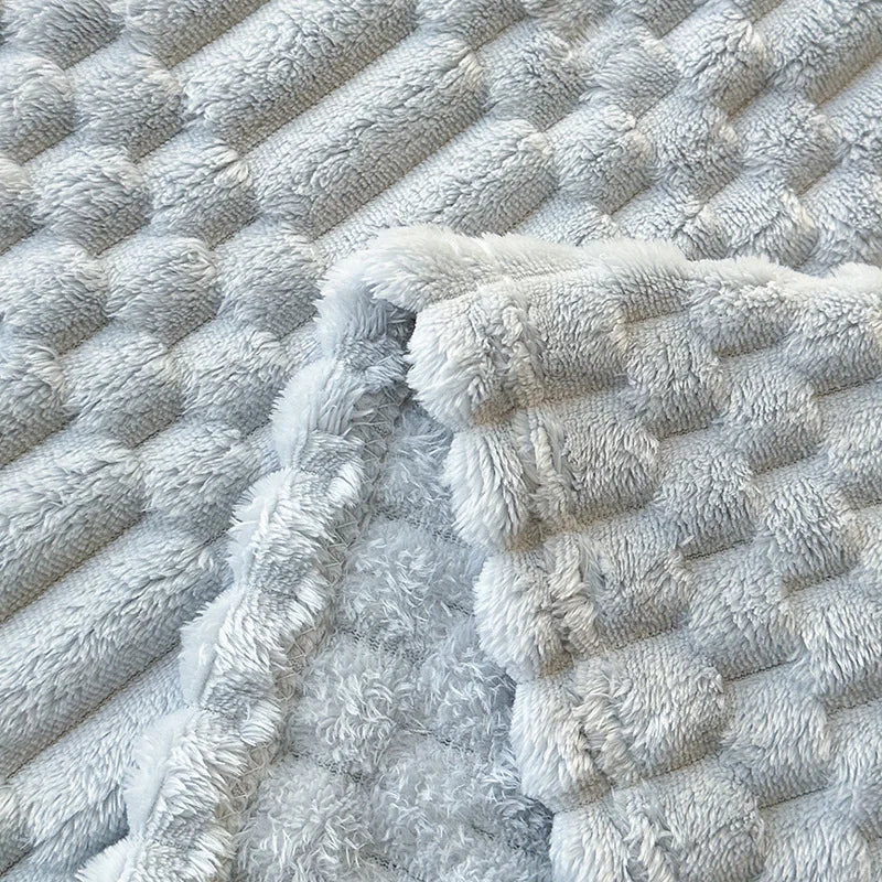 Afralia™ Flannel Sofa Cover Blanket | Soft Nordic Style for Single Double Beds