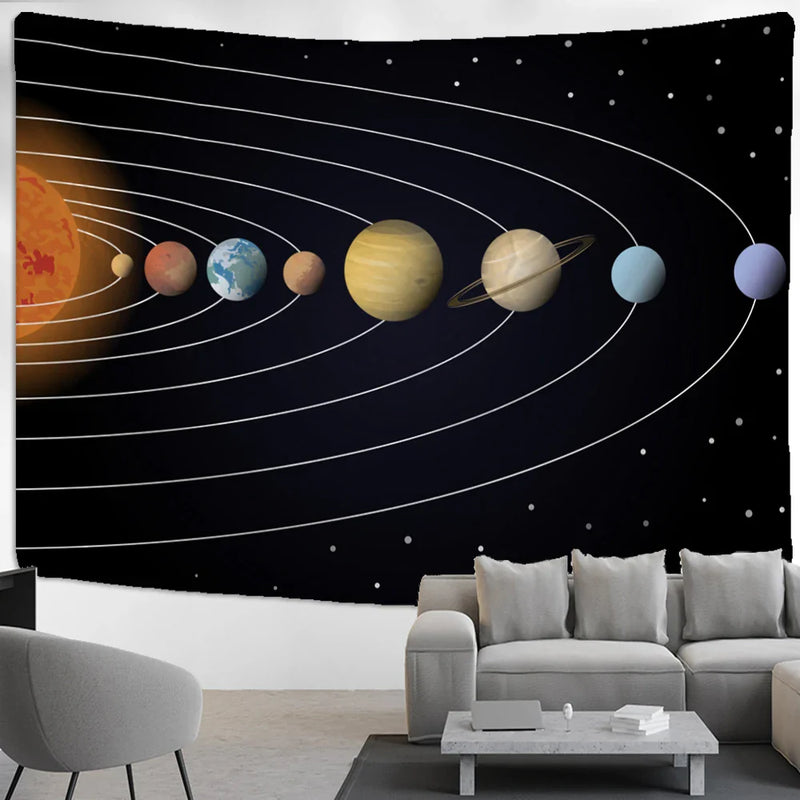 Astro Universe Tapestry Wall Hanging - Psychedelic Hippie Art by Afralia™
