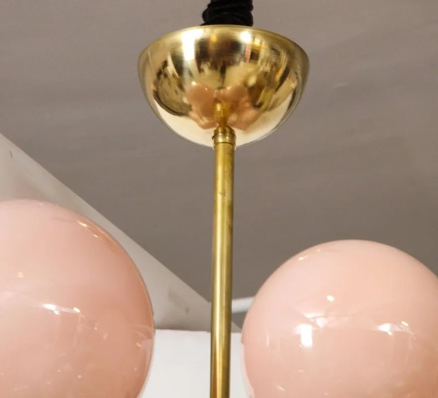 Afralia™ Pink Glass Bubbles Chandelier LED Ceiling Light