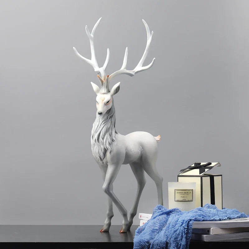 Afralia™ Deer Sculpture: High-End Resin Elk Figurine for Luxury Home Decor