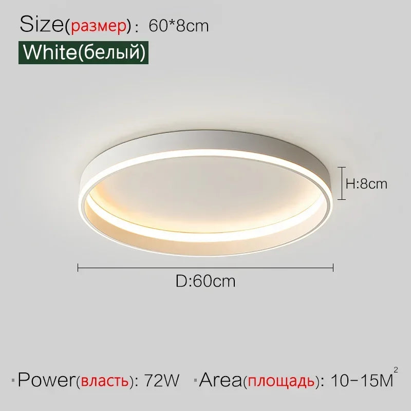 Afralia™ Minimalist Round LED Ceiling Light for Bedroom Loft Balcony - Dimmable Indoor Lighting