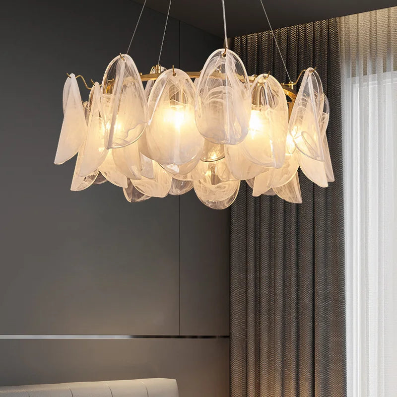 Afralia™ Glass Chandelier Pendant Lights for Luxurious Living Rooms