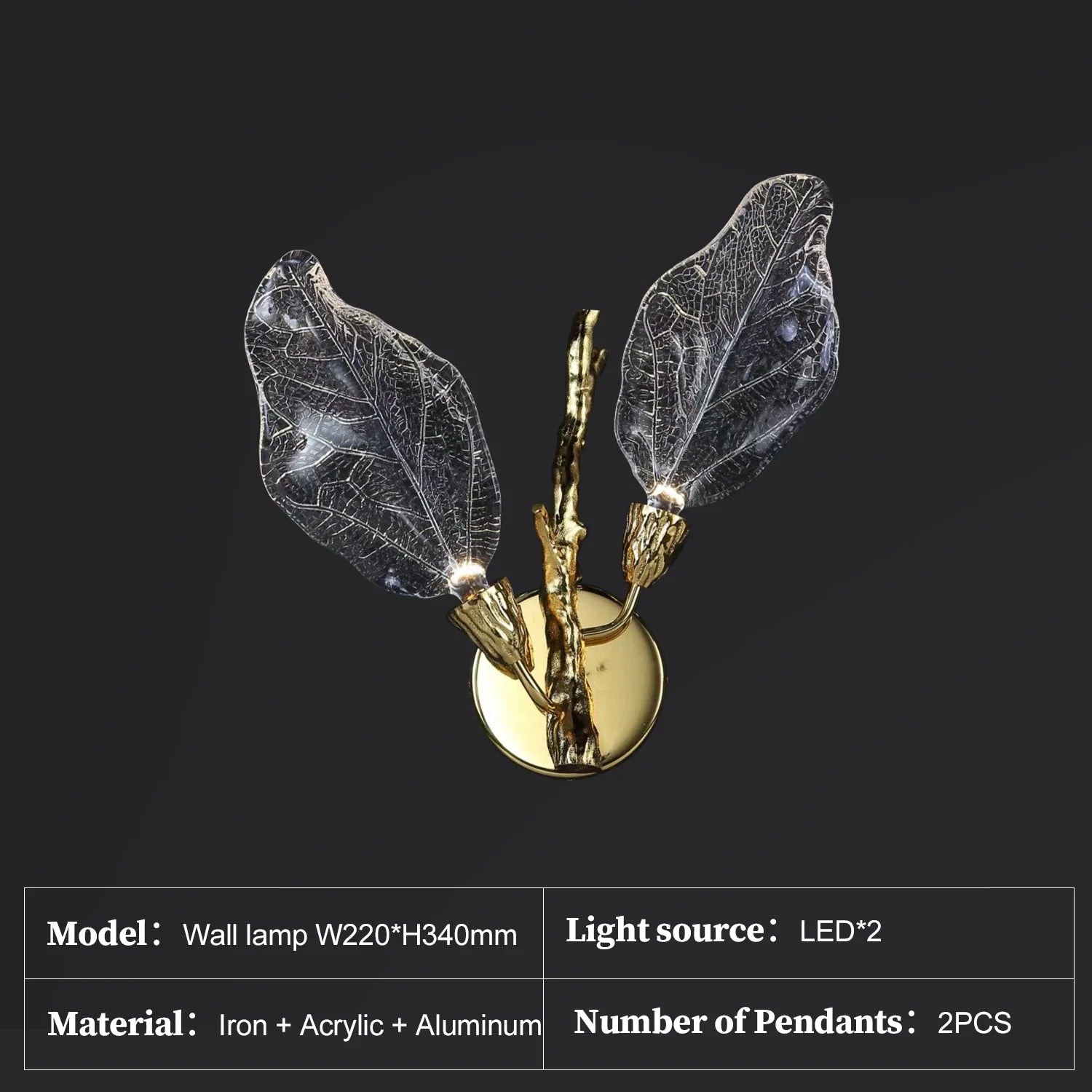 Afralia™ Leaf Design Clear Glass Pendant Light, Luxury Ceiling Lamp