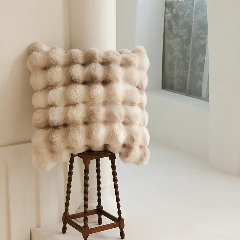 Afralia™ Tuscany Fur Throw Pillow: Luxurious & Plush Sofa Seat Cushion