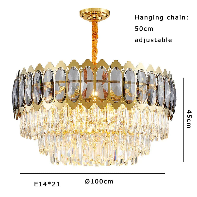 Afralia™ Crystal Ceiling Chandelier for Modern Living Room Decor
