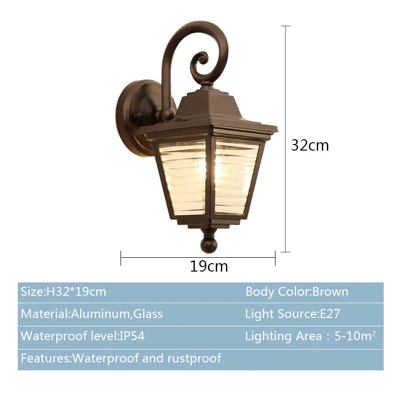 Afralia™ Retro Outdoor Waterproof Wall Lamp for Modern Villa Garden Pathway Lighting