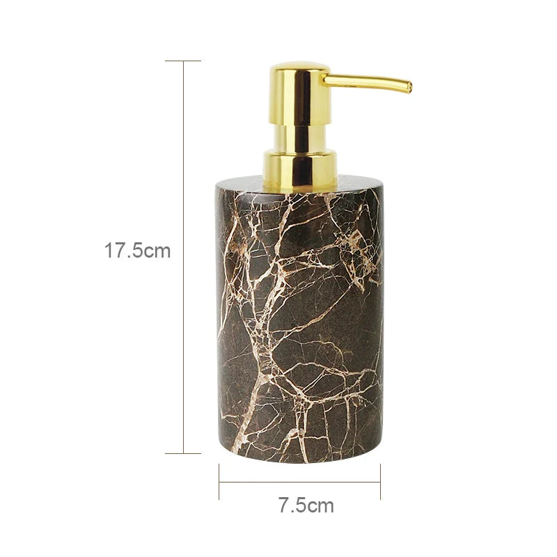 Afralia™ Emperador Dark Marble Bathroom Set with Luxury Accessories