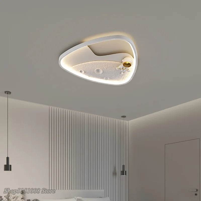 Afralia™ Astronaut Moon Acrylic Ceiling Lamp: Modern Lighting for Home, Office, and Cafe