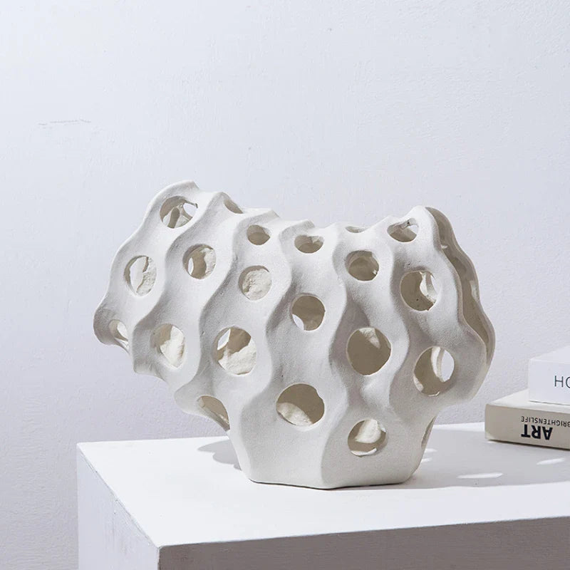 Afralia™ Coral Geometric Resin Sculpture Sea Creature Decor Figurine