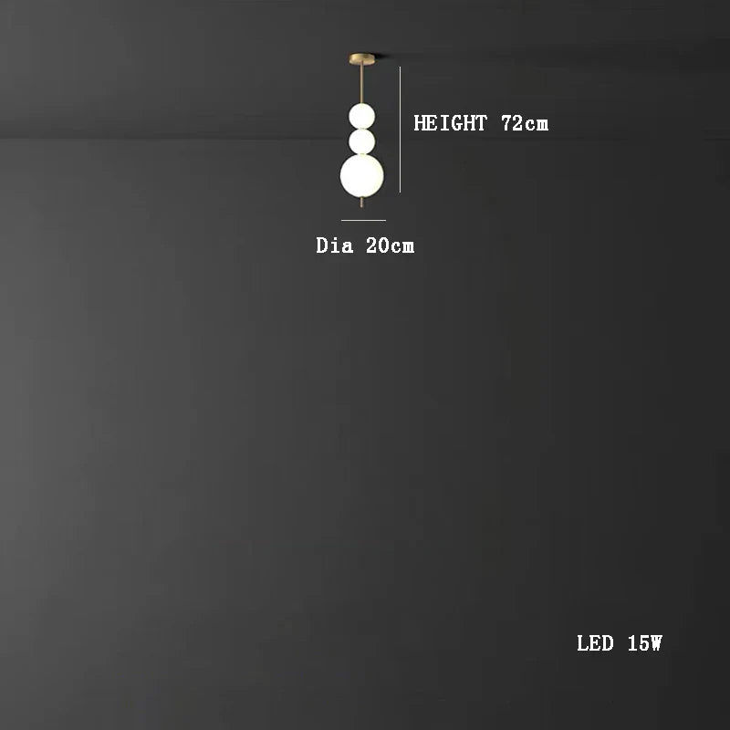 Afralia™ Magic Bean LED Copper Chandelier: Modern White Ball Lustre Hanging Light