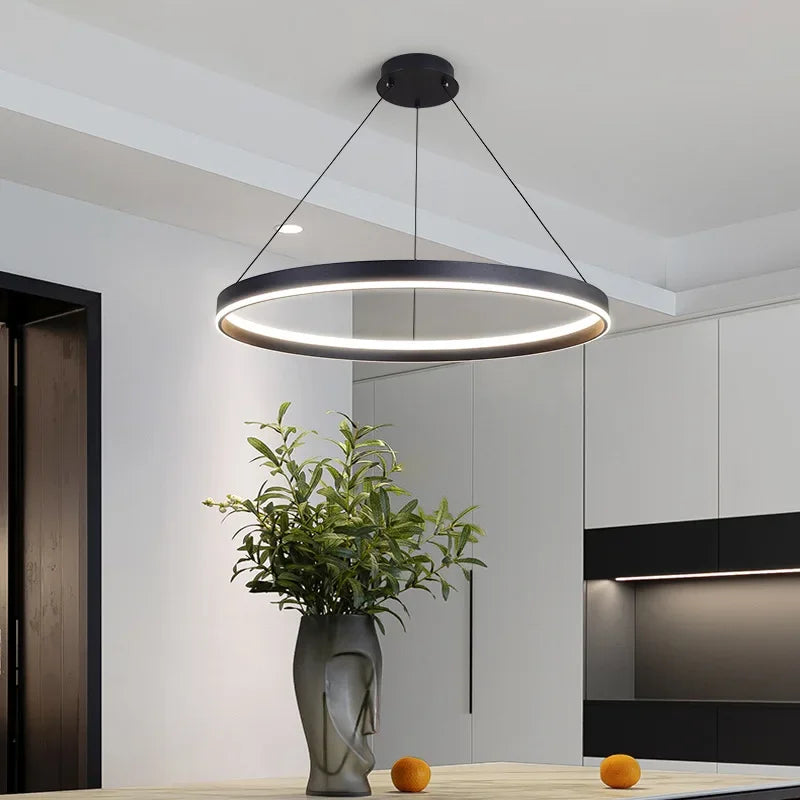 Afralia™ Round Ring LED Chandelier for Modern Minimalist Home and Office Decor