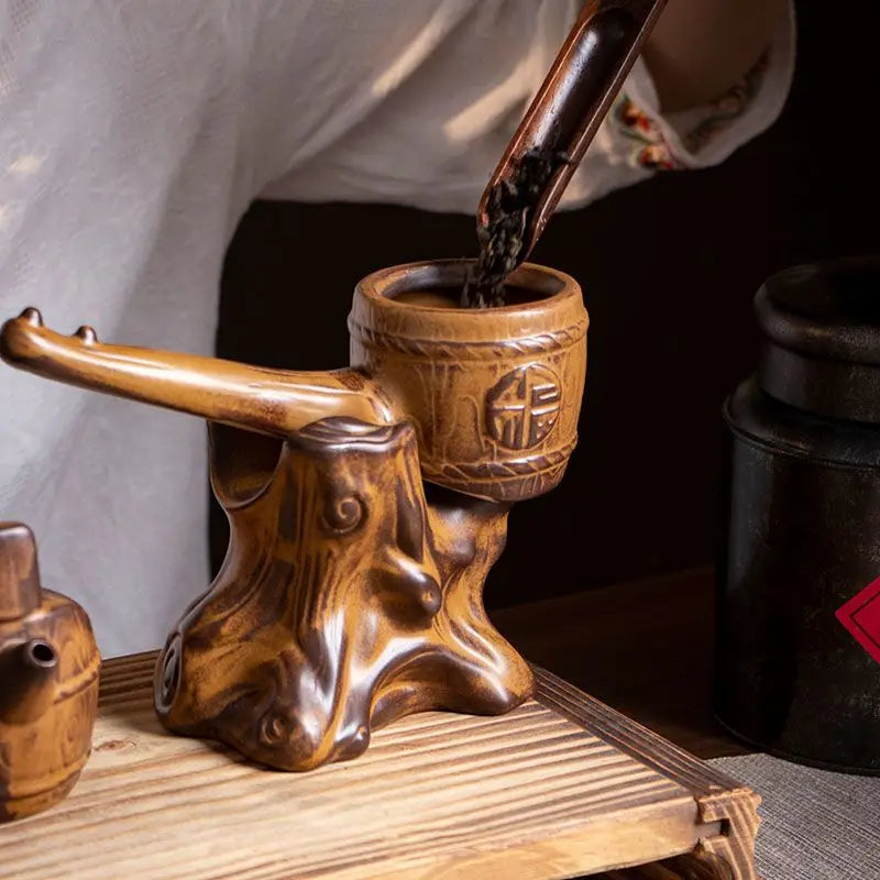 Afralia™ Ceramic Kung Fu Tea Set: High-End, Retro, Anti-Scalding, Easy Home Brewing