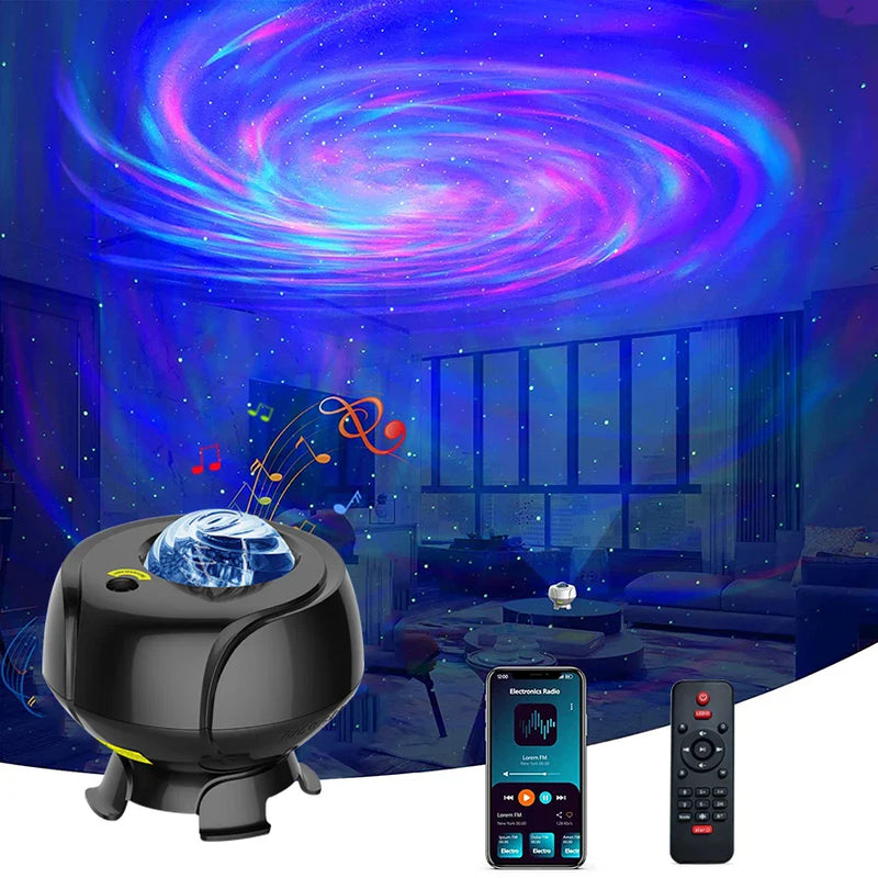 Afralia™ Starry Sky LED Music Night Light Projector Moon Lamp.