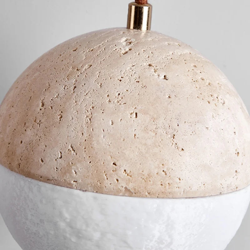Afralia™ Yellow Travertine LED Pendant Light - Modern Nordic Style Dining Room Fixture.