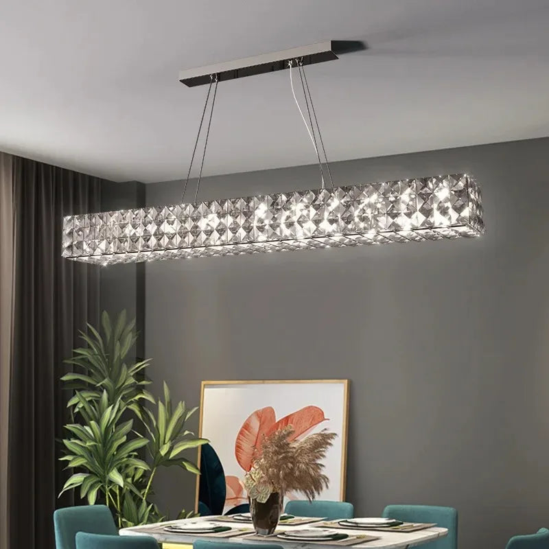 Afralia™ Crystal LED Chandelier: Modern Luxury Chrome Steel & Clear K9 Crystal Lighting
