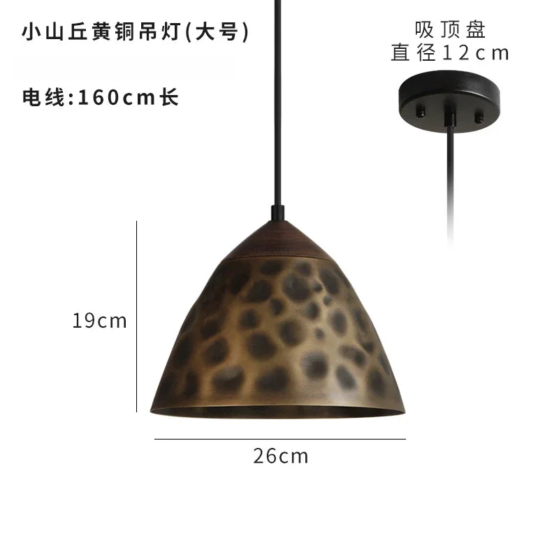 Afralia™ Vintage Walnut Copper Pendant Light for Kitchen Dining Room Bedside
