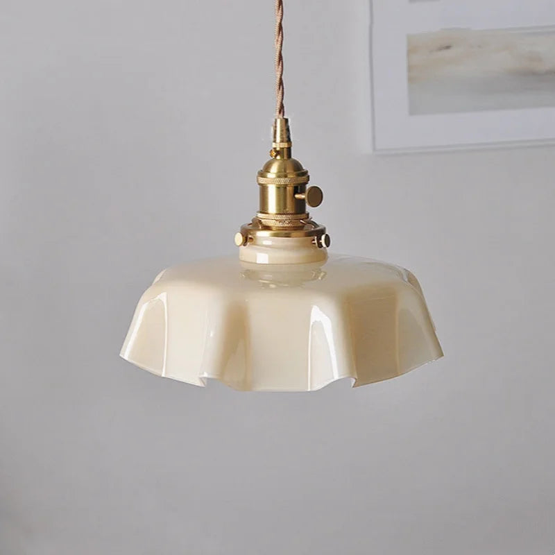 Afralia™ Yellow Glass Wire LED Pendant Light Modern Home Decor Nordic Hanging Lamp